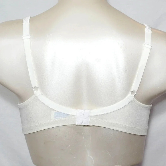 40C Exquisite Form 2506 Jacquard Satin & Lace Soft Cup Wire Free Bra White NWOT - Picture 3 of 3